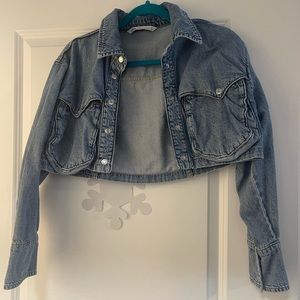 Zara cropped denim jacket